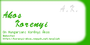 akos korenyi business card
