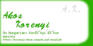 akos korenyi business card